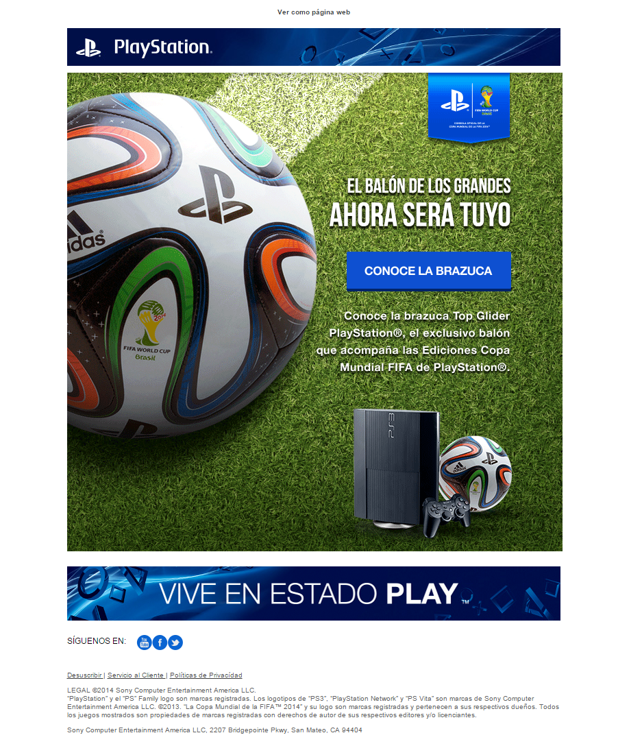 Playstation Email in Spanish