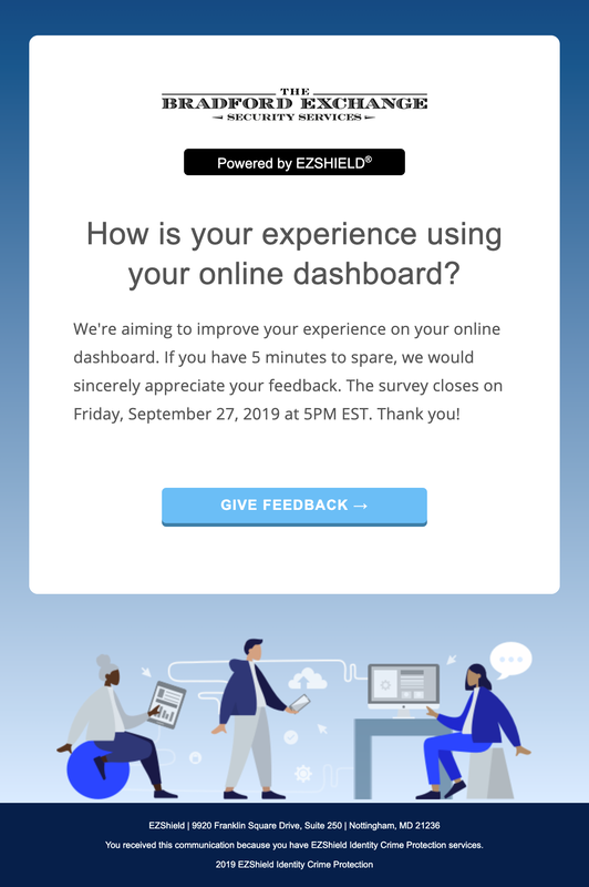 EZShield User Experience Survey Email