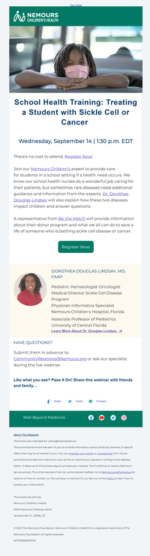 Sickle Cell Webinar Email